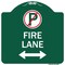 Signmission Fire Lane No Parking & Arrow Pointing Left & Right Heavy-Gauge Alum Sign, 18" x 18", GW-1818-24021 A-DES-GW-1818-24021 - alternate 1